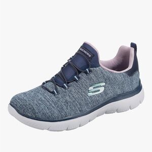 Skechers Women's Summits Shoes Sneakers Quick Getaway Navy Blue slip On size 10